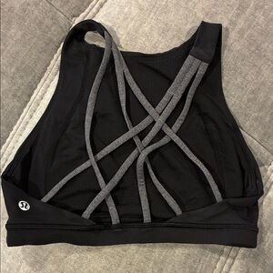 lululemon athletica Black and Gray Strappy Sports Bra